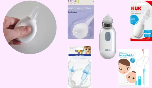 A set of baby nasal aspirators