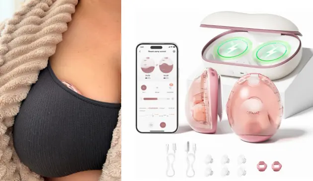 Mum using Momcozy Air 1 breast pump