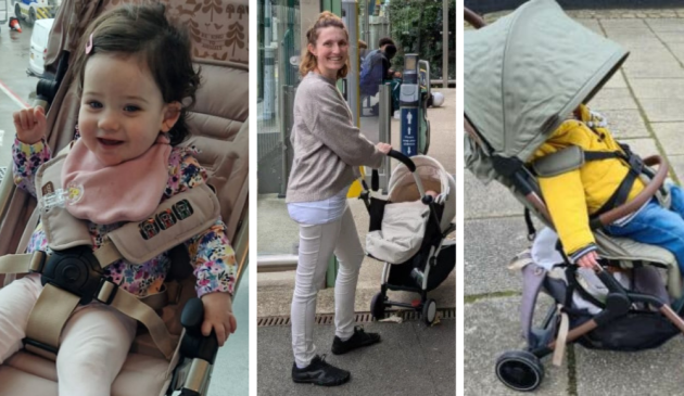 Toddlers in cabin approved strollers
