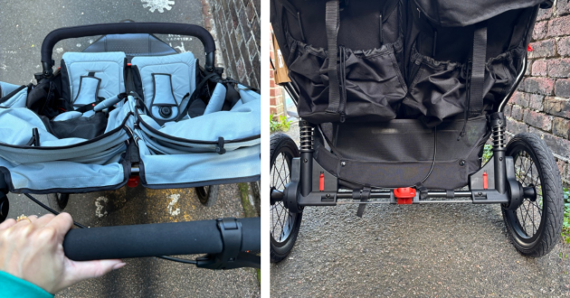 Out 'n' About Nipper Double V6 storage and handlebar