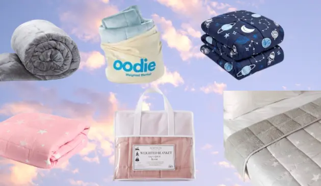A variety of weighted blankets for kids