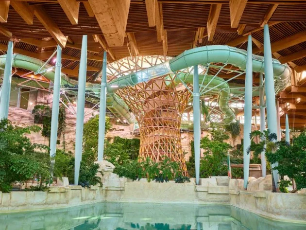 Inside the Aqualagon water park