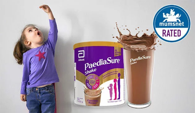 Paediasure shake and Mumsnet Rated badge