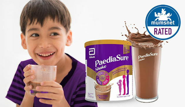 Child drinking Abbotts Paediasure shake