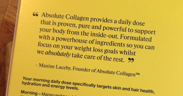 Close-up of the SCULPT PRO packaging showing information about the morning serving