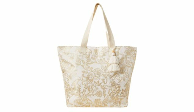 Accessorize metallic large beach bag