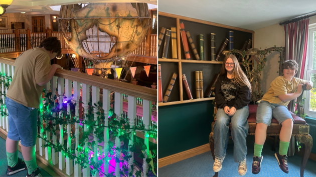 Quirky hotel decor at the Alton Towers Hotel