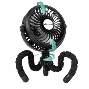 Amacool Battery Operated Stroller Fan Flexible Tripod Clip On Fan