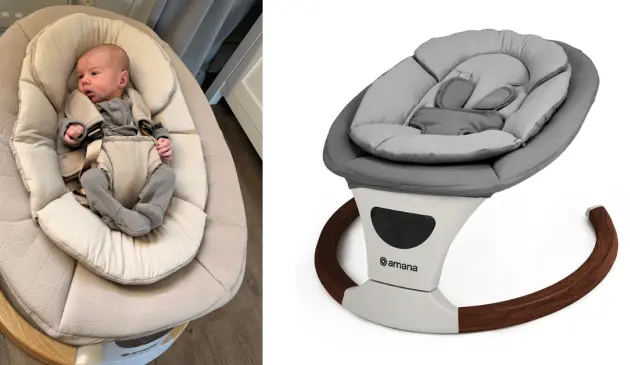 baby in Amana DreamX baby swing