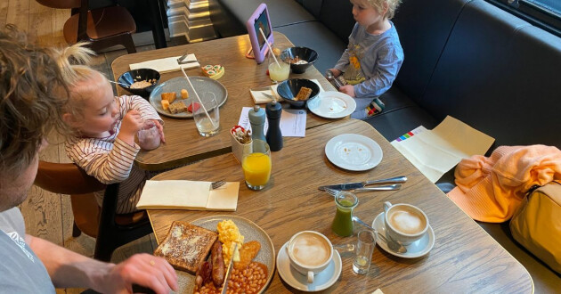 Family breakfast at the Andaz London Liverpool Street hotel