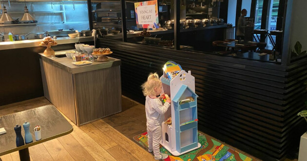 Toys in the breakfast toom at Andaz London Liverpool Street hotel