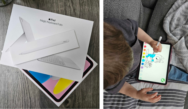 Apple iPad 10 keyboard and pen