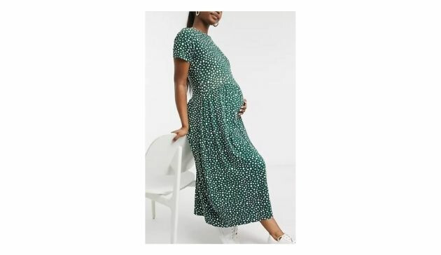 ASOS Wednesday’s Girl Wednesday's Girl Maternity midi smock dress in smudge spot print