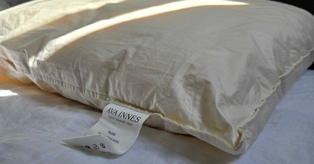 A view of the Ava Innes Pillow from the side