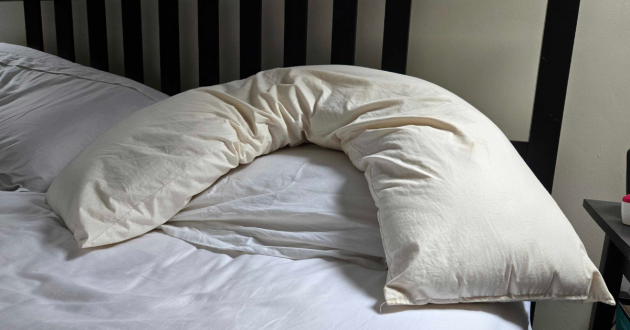 During testing the Ava Innes V Shaped Pillow