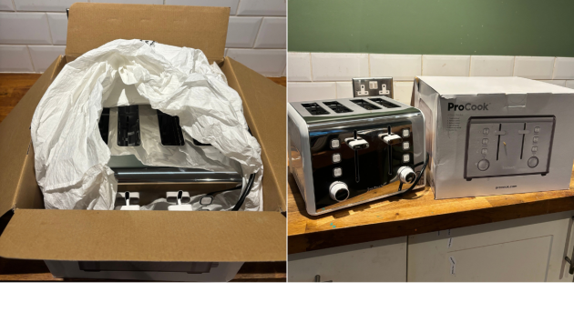ProCook 4-slice toaster box and packaging