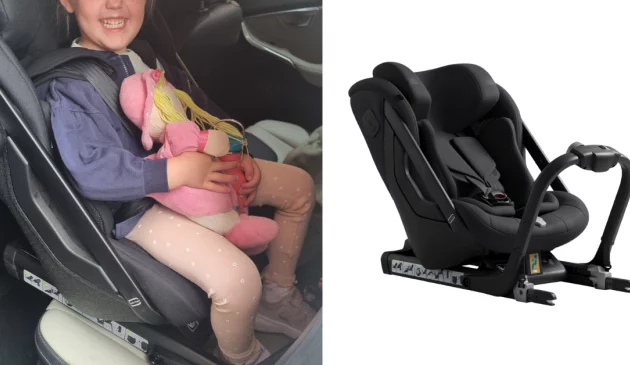 Child in Axkid One 3 car seat