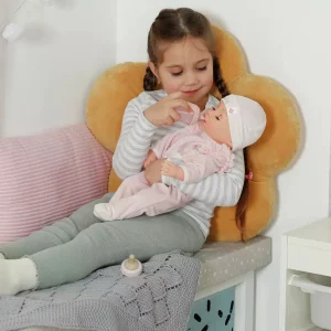 Child feeding BABY born Annabell with bottle