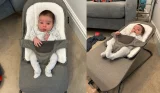 baby in UPPAbaby Mira bouncer