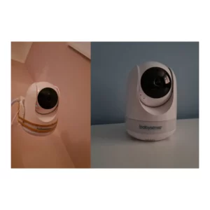 Babysense baby monitor testing image showing the monitor's two cameras