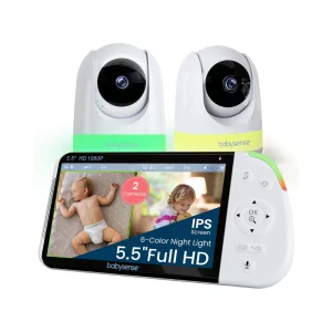 Babysense Full HD Split-Screen Baby Monitor with 2 Cameras