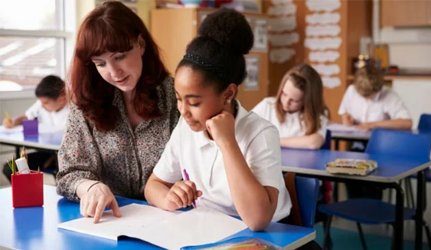 Teacher and student school classroom