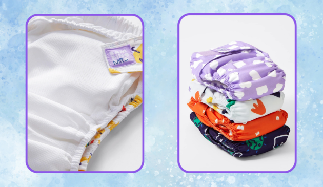Bambino Mio Revolutionary Reusable Nappies pile of nappies and close up of nappy interior