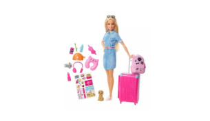 Barbie Doll Travel Set With Puppy and Accessories