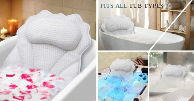RUVINCE Ergonomic Luxury Bathtub Pillow