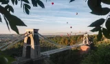 hot air balloons over Clifton suspension bridge