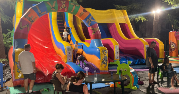 Bouncy castles at Bel Junuior Park at Eurocamp Bella Italia