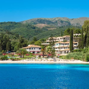 The exterior at the Bella Mare Hotel in Corfu