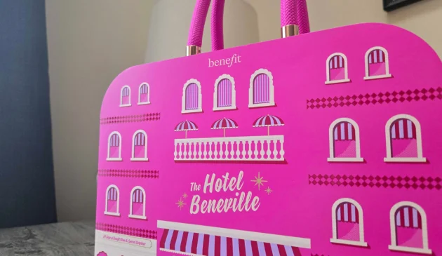 A close up shot of the Benefit Beauty Advent Calendar 2026