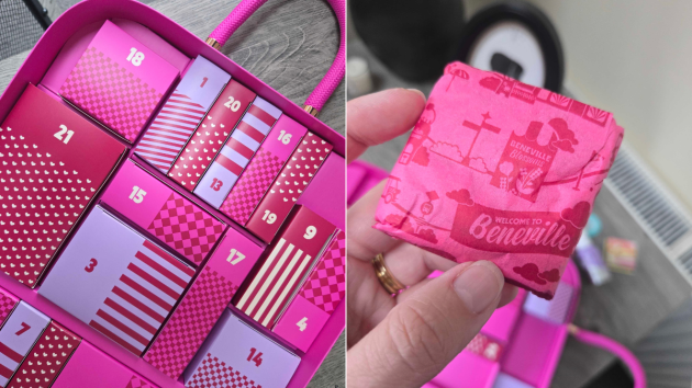 Close up of the theming in the Benefit Beauty Advent Calendar 2026