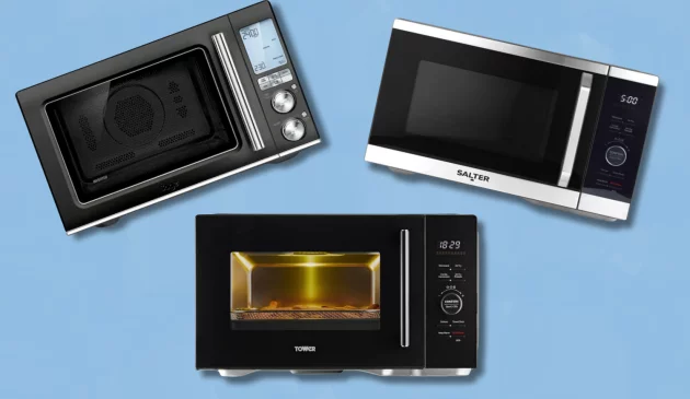 Selection of the best microwave air fryer combos, including Sage, Salter and Towe