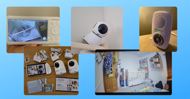 baby monitors in testing including momcozy bm01, Babysense 5.5", Maxi-Cosi See Pro, Motorola AM21 and Leapfrog LF915HD