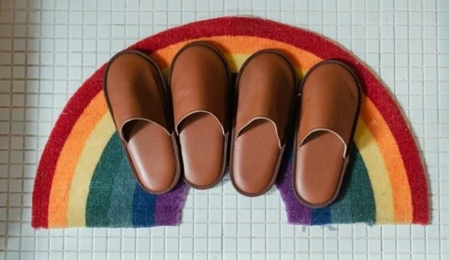 Rainbow bath mat