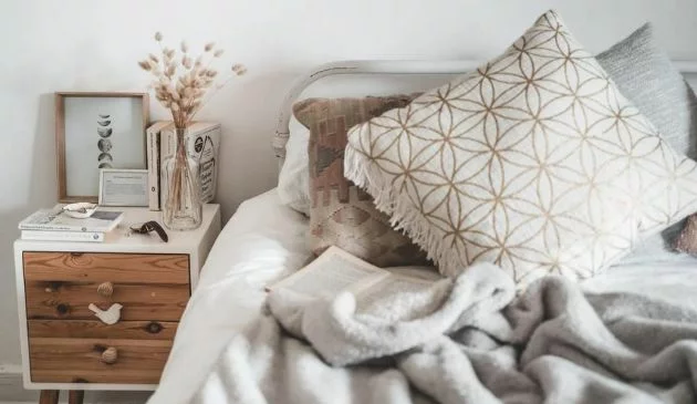 Table by bed