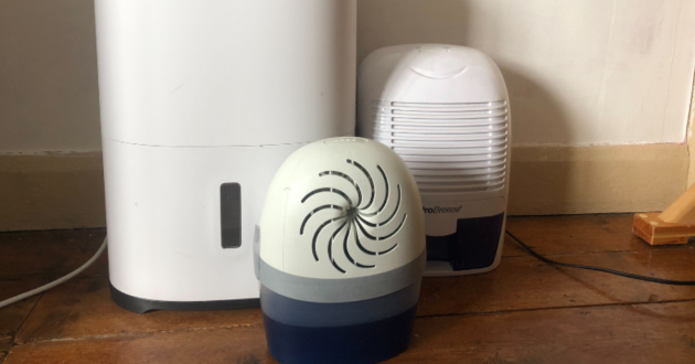 Testing of three dehumidifiers in a real home