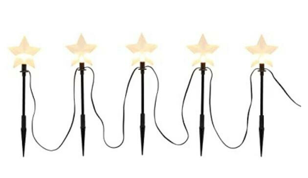 A set of star shaped stake lights
