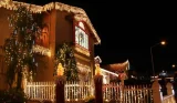 House decorated with Christmas lights