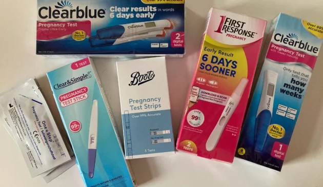 best pregnancy tests hero image featuring clearblue, first response, boots, clear & simple, one step
