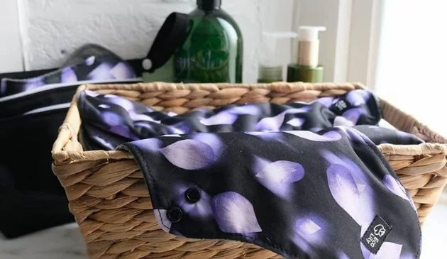 reusable sanitary pads in basket
