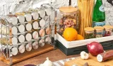 Spice rack on kitchen counter