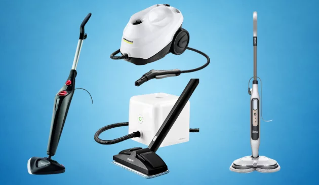 Selection of the best steam cleaners and best steam mops 2025, including Karcher, Dupray, Shark, and Vileda