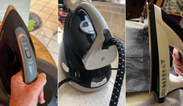 A grid showing steam generator irons by Philips, Morphy Richards and more