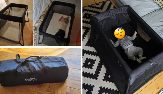 best travel cots hero image featuring babybjorn light, red kite sleep tight, silver cross slumber