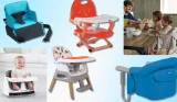 Best travel highchairs main image featuring stock images of Chicco Pocket Snack, Inglesina Fast Table, Red Kite Snak 4 in 1, Munchkin and Ingenuity highchairs