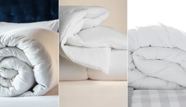 Three winter duvets from M&S, Scoom and John Lewis in a grid