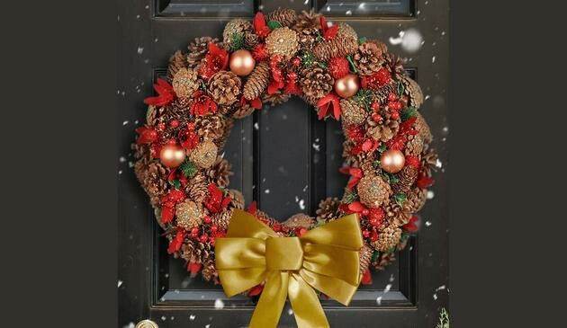 Christmas wreath with a bow